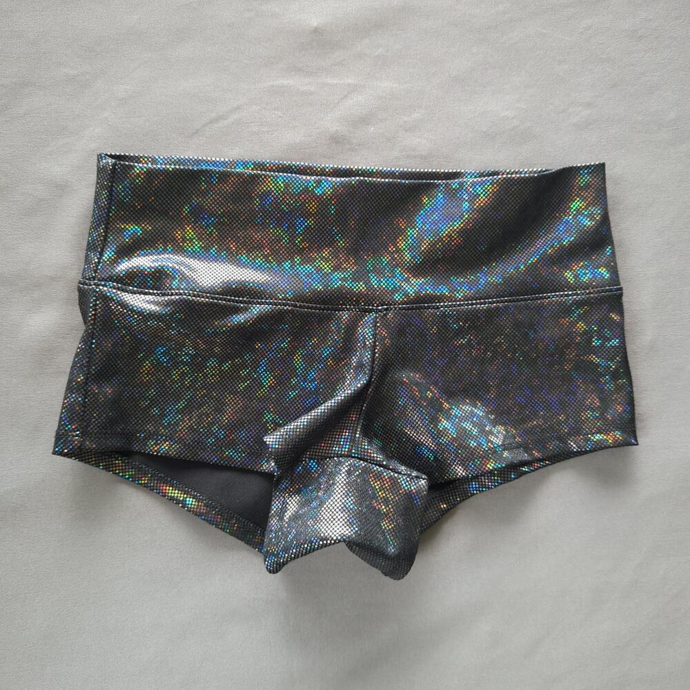Revolver Fashion Holographic Metallic Rave Festival Booty Shorts Size S